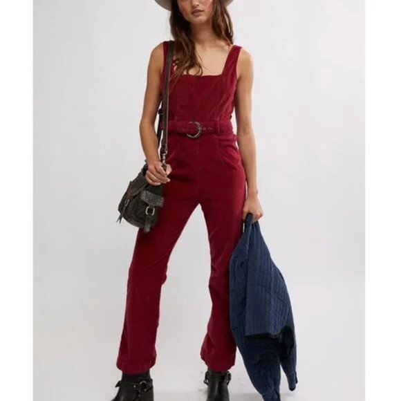 FREE PEOPLE NWT Party Starter One Piece / Holly Berry - 4 - Picture 1 of 13
